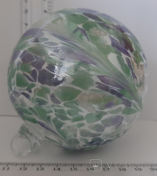 Художня декоративна видувна скляна підвісна куля вітраж ручної роботи, фото №4
