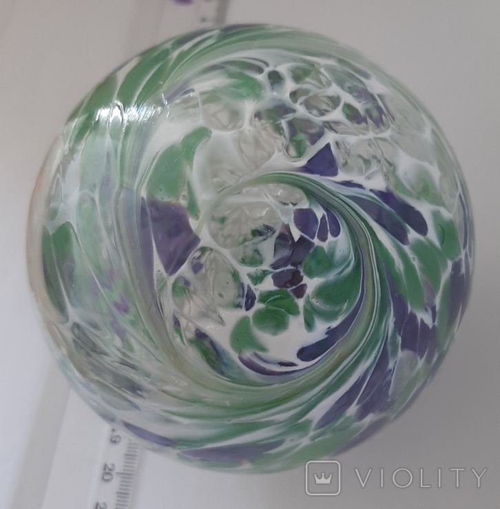 Художня декоративна видувна скляна підвісна куля вітраж ручної роботи, фото №6