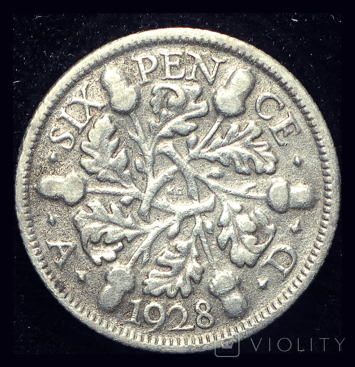 Великобритания 6 пенсов 1928 серебро, фото №2