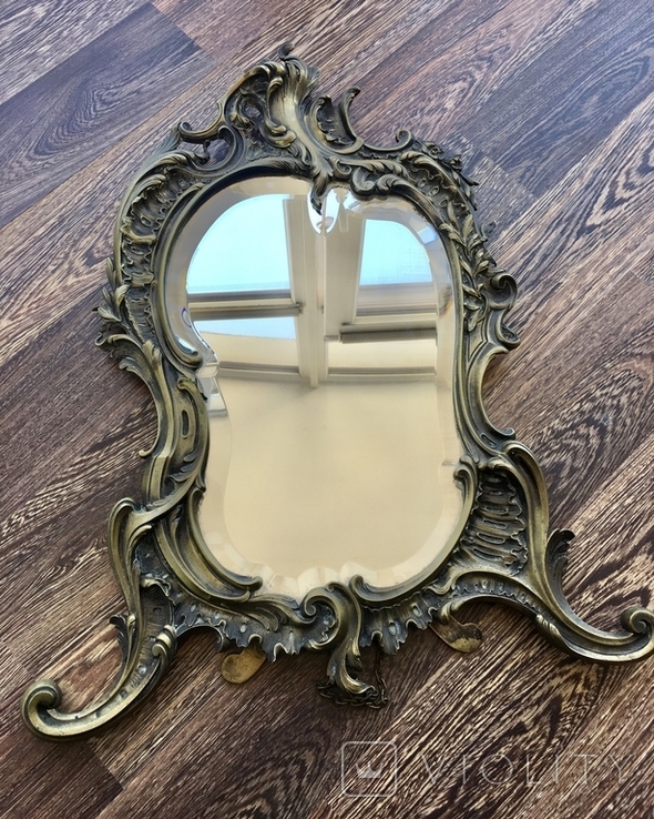 Велике, настільне дзеркало, бронза, Франція XIX ст., рокайль., фото №7