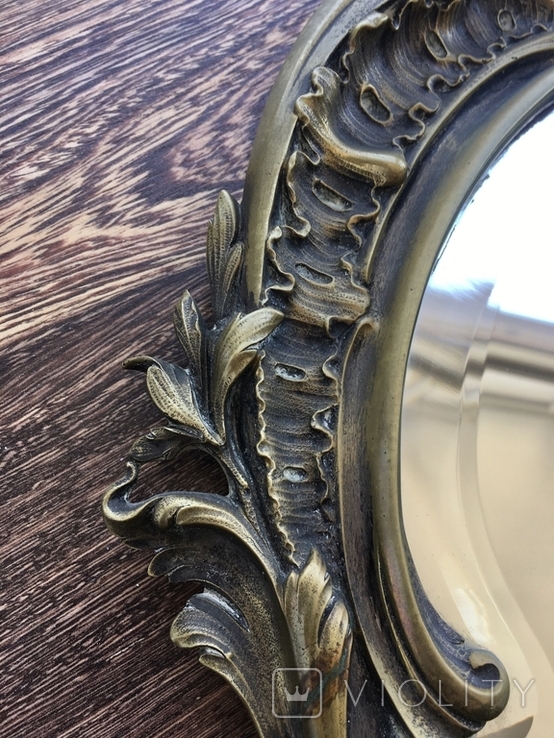 Велике, настільне дзеркало, бронза, Франція XIX ст., рокайль., фото №9