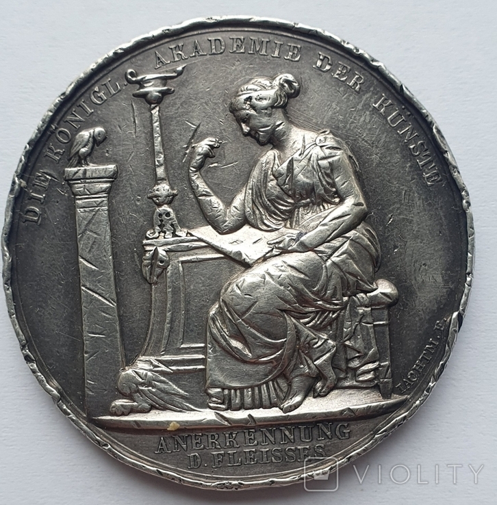  Старинна Срібна Настільна медаль FRIEDRICH WILHELM IV. 50.7гр., фото №3