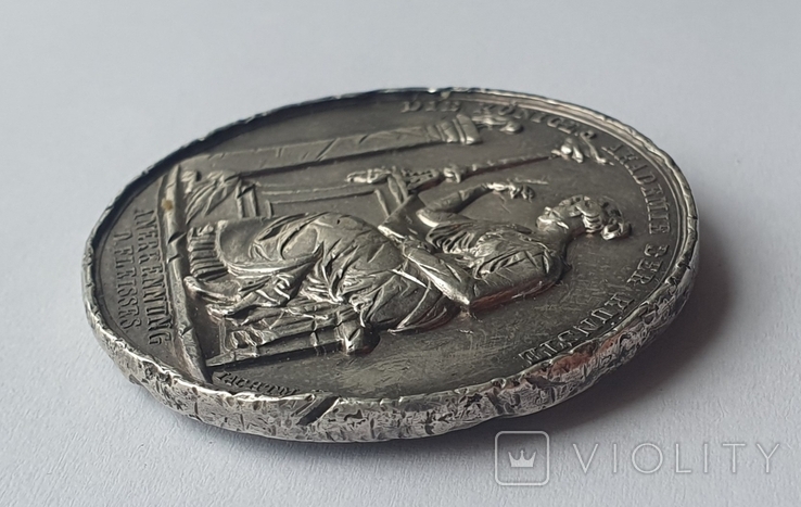  Старинна Срібна Настільна медаль FRIEDRICH WILHELM IV. 50.7гр., фото №6