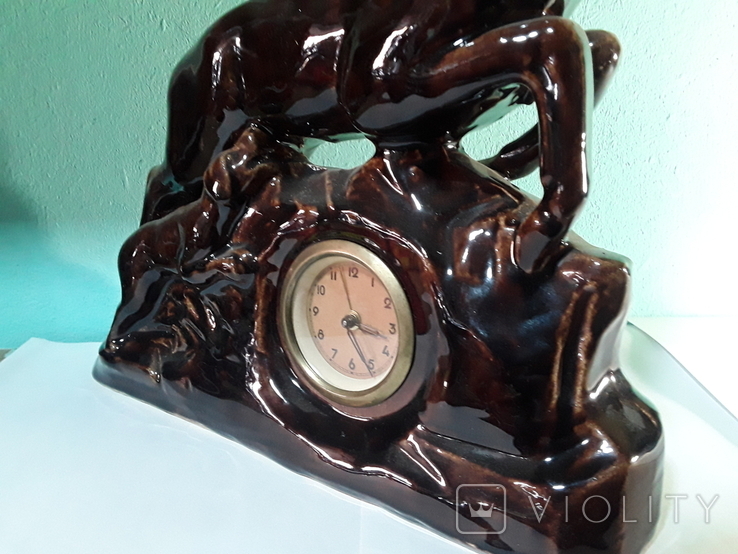 Керамічних ( майоліка ) Камінний годинник Німеччина полювання, фото №12