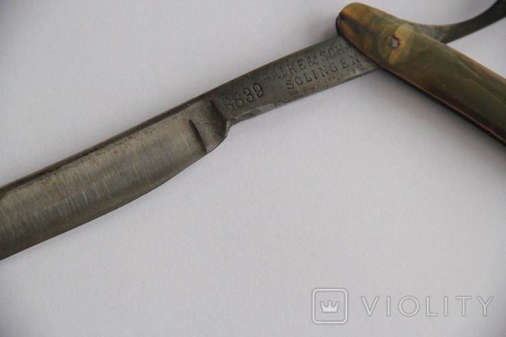 Опасная бритва в чехле Best silver steel Razor A.B. №8839 Solingen, фото №5