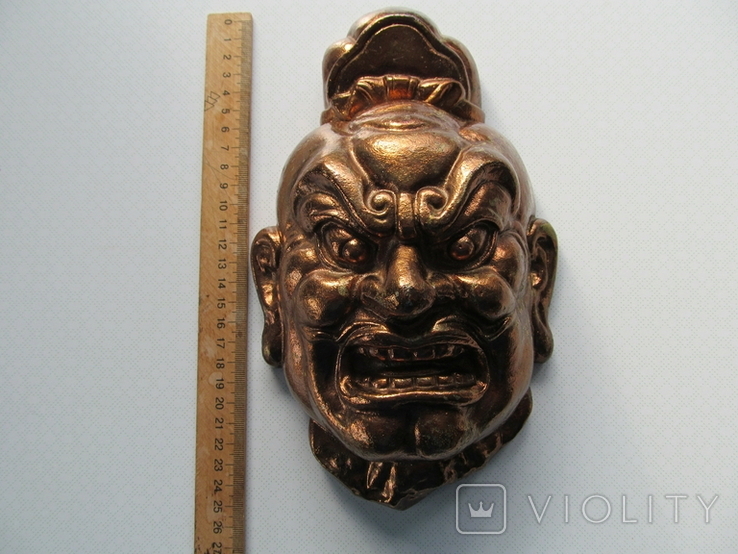 Маска японского божества,магнитный метал вес 2,5 кг, фото №2