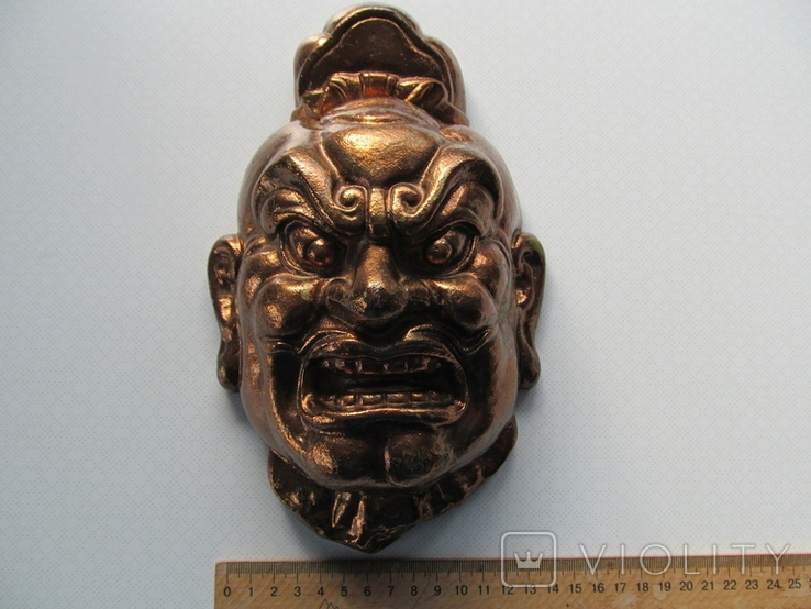 Маска японского божества,магнитный метал вес 2,5 кг, фото №3