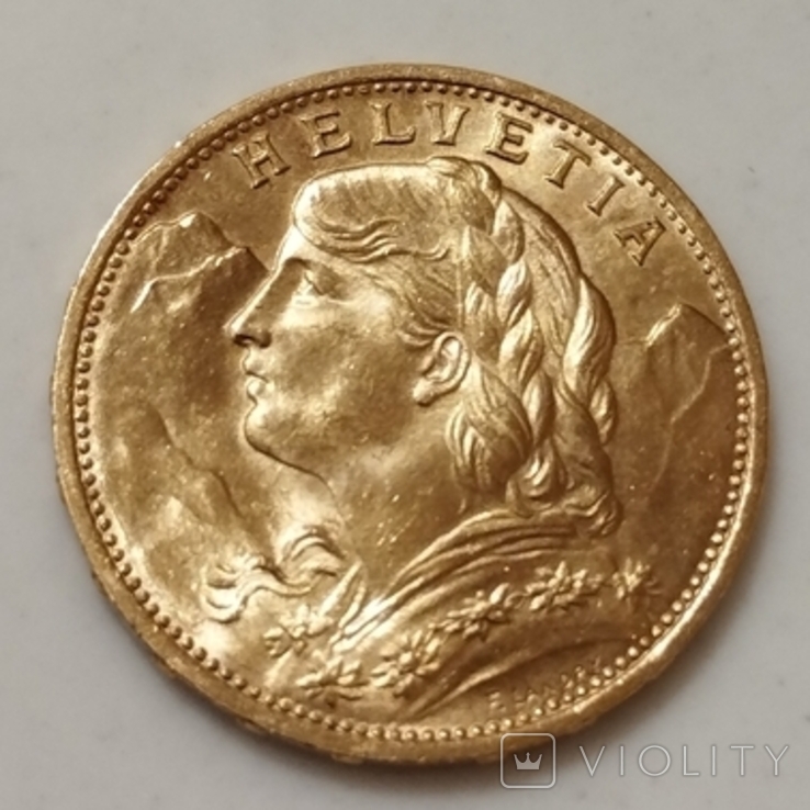 20 франків 1922р. Швейцарія., фото №3