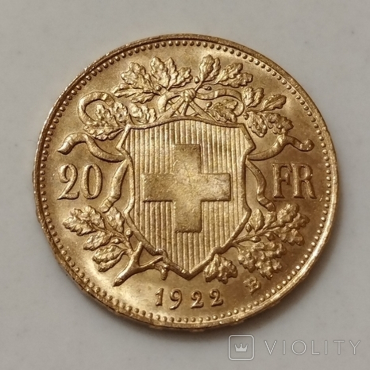 20 франків 1922р. Швейцарія., фото №5