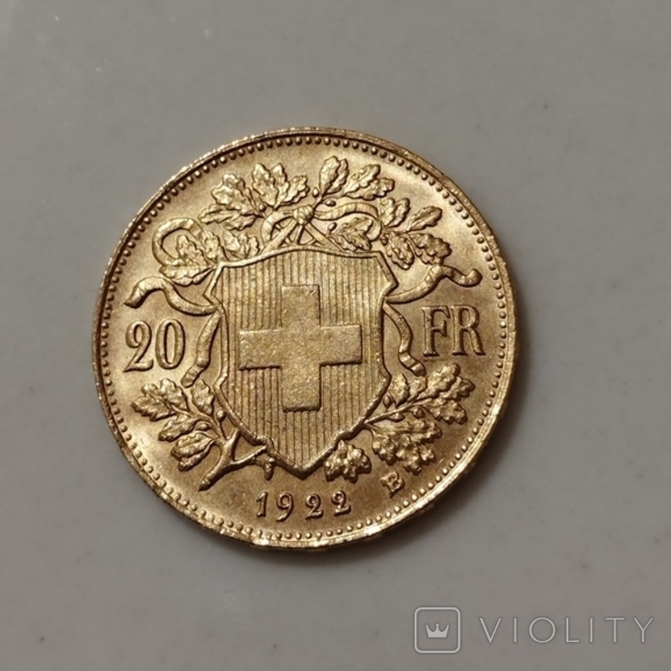 20 франків 1922р. Швейцарія., фото №6