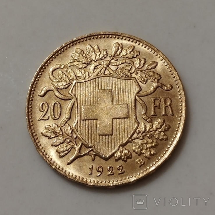 20 франків 1922р. Швейцарія., фото №7