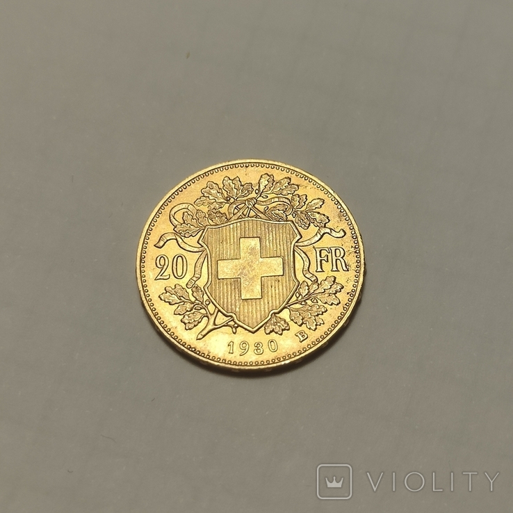 20 франков 1930, Швейцария, Хелветия, золото, фото №6