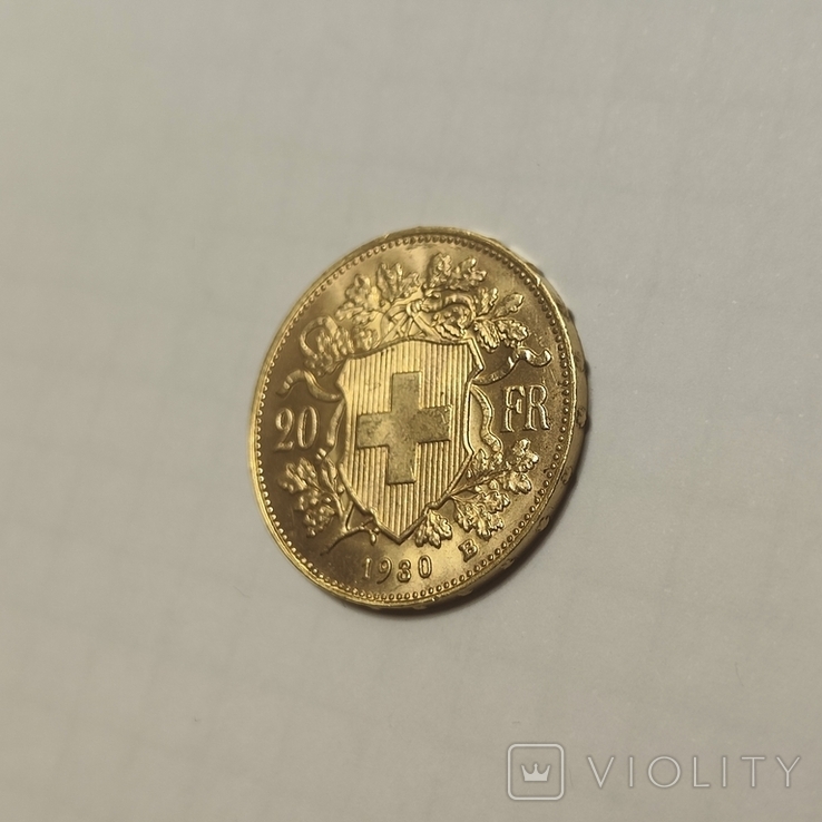 20 франков 1930, Швейцария, Хелветия, золото, фото №7