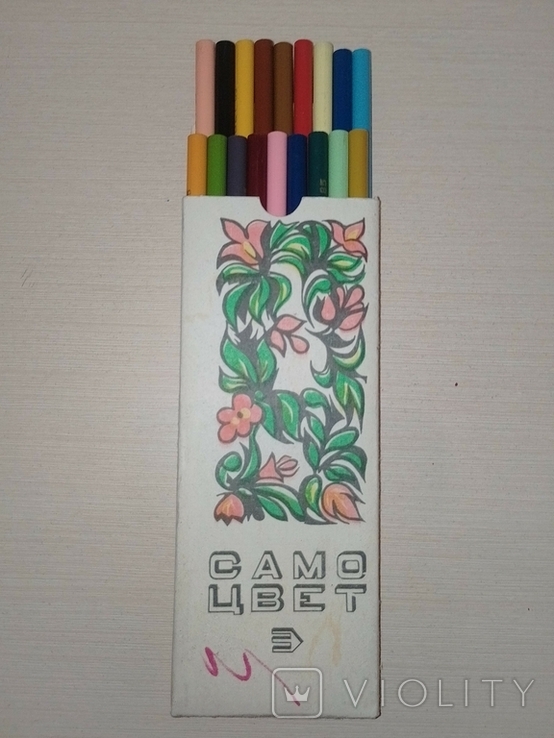 Карандаши цветные рисовальные Твердость 2М-4M 18 шт.,1984г, фото №2
