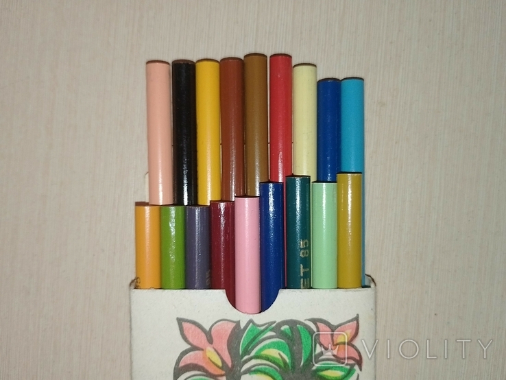 Карандаши цветные рисовальные Твердость 2М-4M 18 шт.,1984г, фото №3