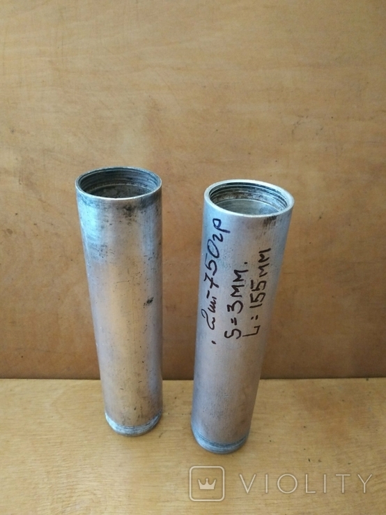 Два цилиндра (латунь) посеребренные, фото №2