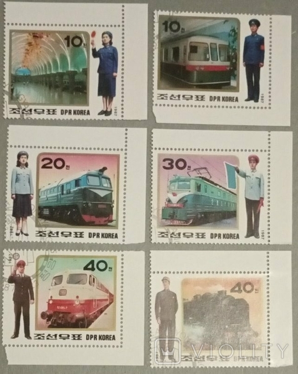 1987 Северная Корея серия марок (Метро, поезда, транспорт) Гашеные