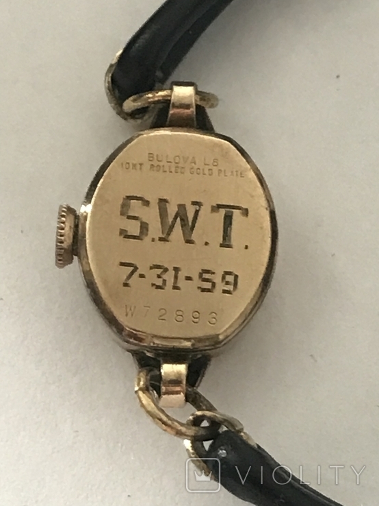 Часы BULOVA L 8, 10 - каратное золото (клеймо). Рабочие., фото №6