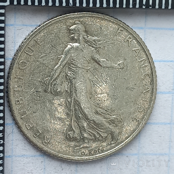 1 франк, Франция, 1910 год, "сеятельница", серебро, 835-я проба, 4.99 грамм, фото №4