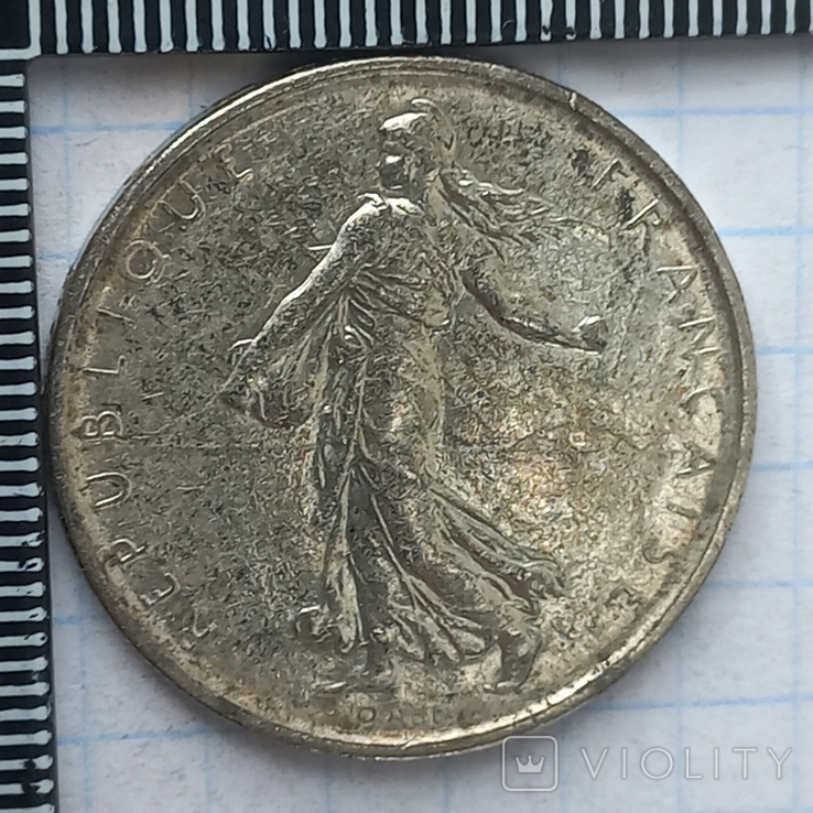 5 франков, Франция, 1963 год, "сеятельница", серебро, 12.01 грамм, 835-я проба, фото №4