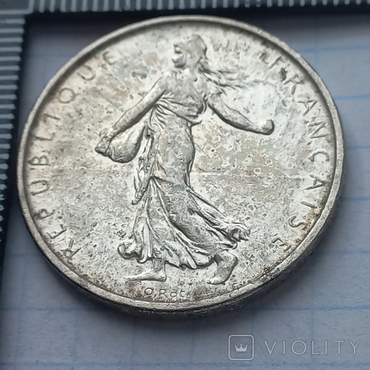 5 франков, Франция, 1963 год, "сеятельница", серебро, 12.01 грамм, 835-я проба, фото №5