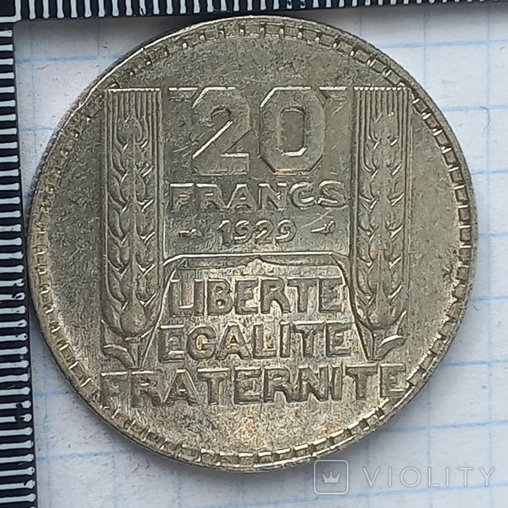 20 франков, Франция, 1929 год, серебро, 0.680, 20.06 грамм, фото №3