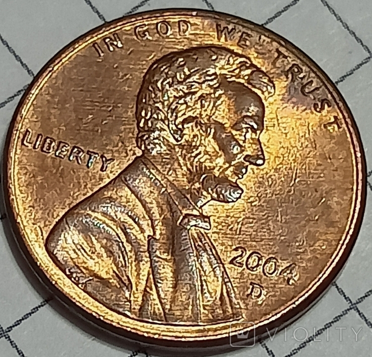 США 1 цент 2004 D, фото №2