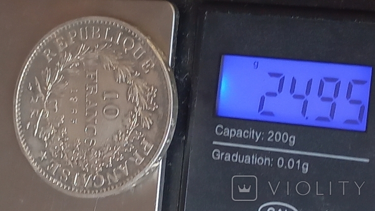 10 франков, Франция, 1965 год, Геркулес и музы, серебро 0.900, 24.95 грамм, фото №7