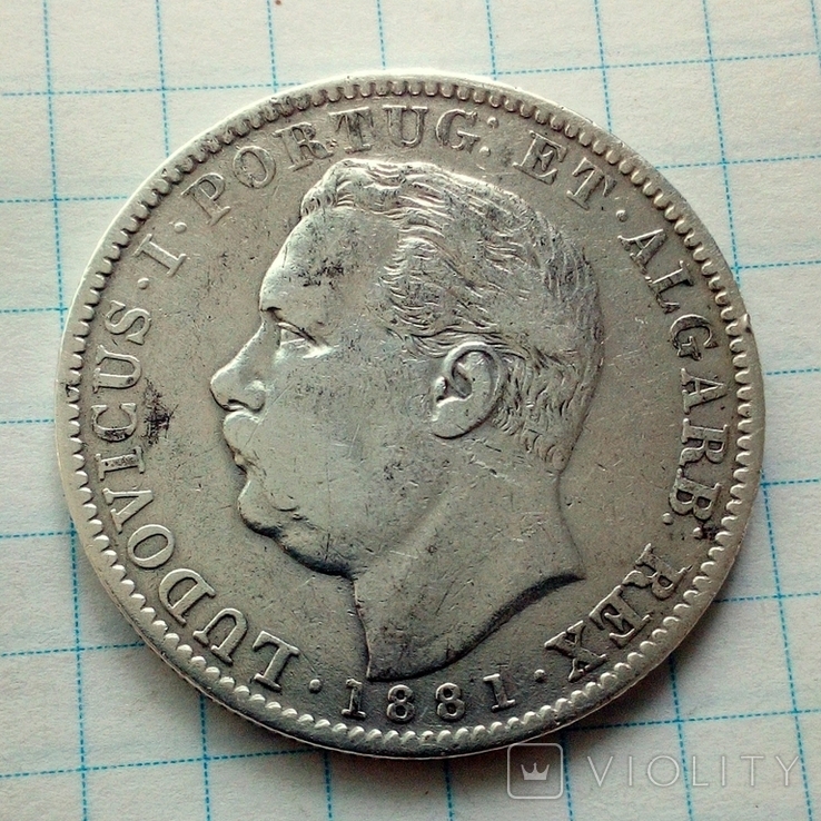Португальская Индия 1 рупия 1881 г., фото №2