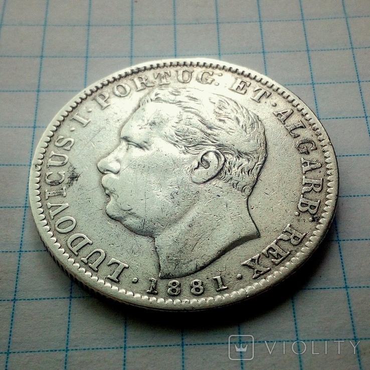 Португальская Индия 1 рупия 1881 г., фото №4