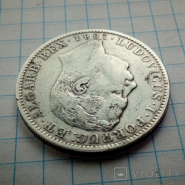 Португальская Индия 1 рупия 1881 г., фото №5