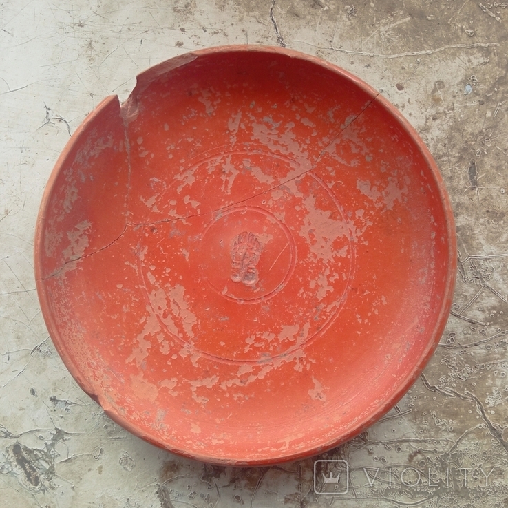 Краснолаковая тарелка.Рим V век н.э Клеймо, фото №2