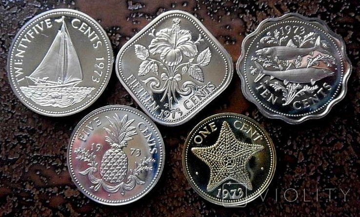 Набор монет Багамские острова (Багамы) 1973 состояние PROOF, фото №3