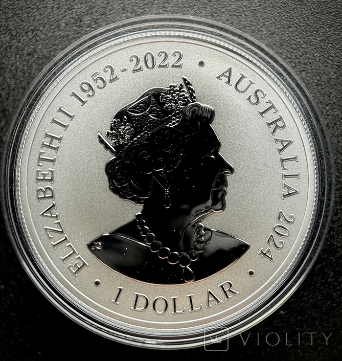 Монета Тигрова Змія Австралія 1 Долар 2024, 1 унція срібло 999, фото №3