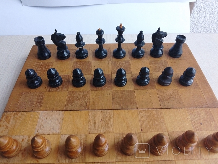 Шахматы артель МЮД г.Халтурин 1956 1-й сорт комплект на родной доске 250х250мм, фото №9