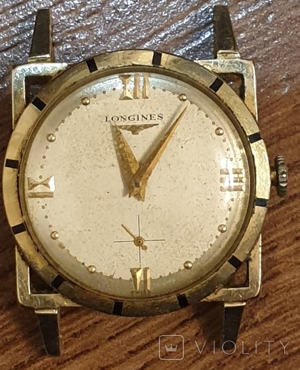Вінтажний золотий годинник Longines, фото №2