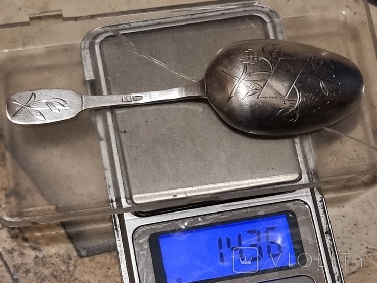Ложка серебро 14, 36 гр. 84 пр., фото №10