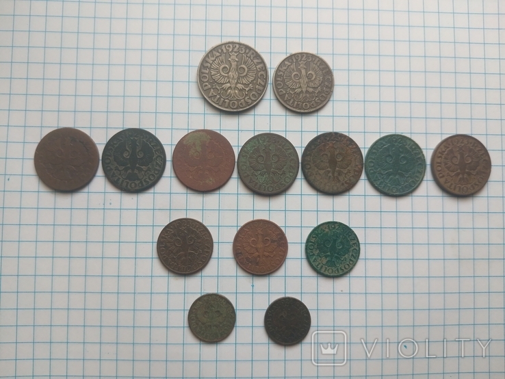 Лот 14 монет, 2 Речі Посполита 1923-1928 років, фото №2
