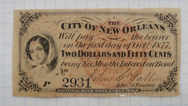 США 2,50 доллара 1877 г. ( НОВЫЙ ОРЛЕАН) ЛУИЗИАНА, фото №2