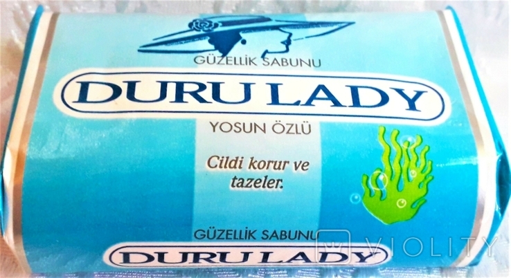Винтажное косметическое мыло "DURU LADY" на основе морских водорослей. Турция. 100гр., фото №3