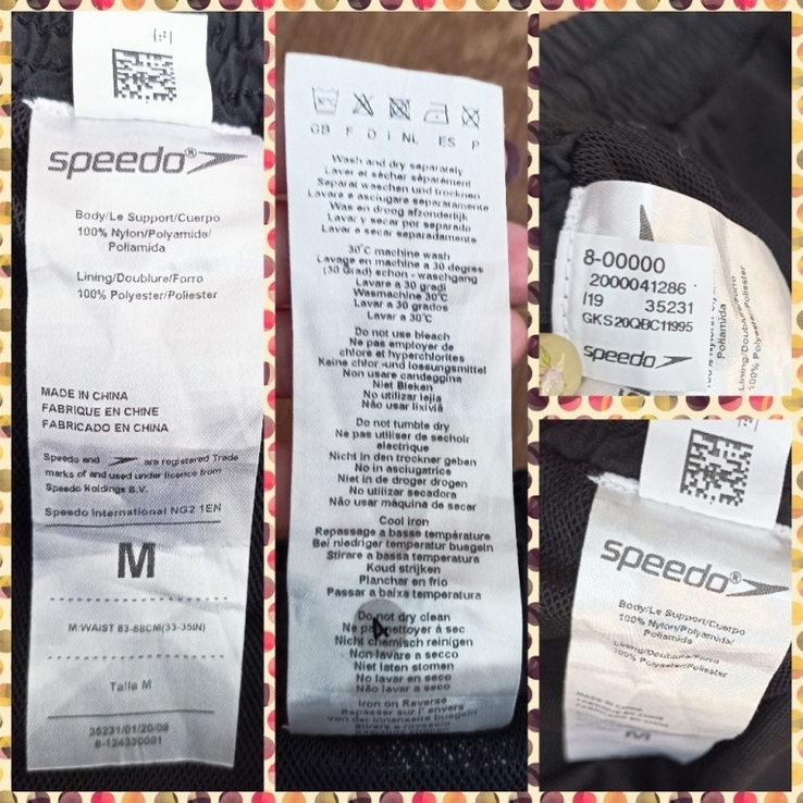 Speedo шорты мужские пляжные / повседневные с плавками черные М, photo number 10