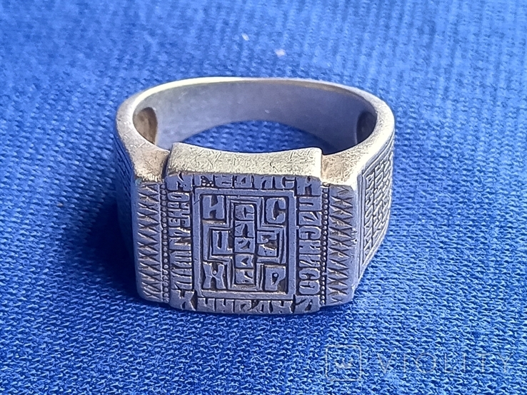 Кольцо печатка перстень с крестом, фото №2