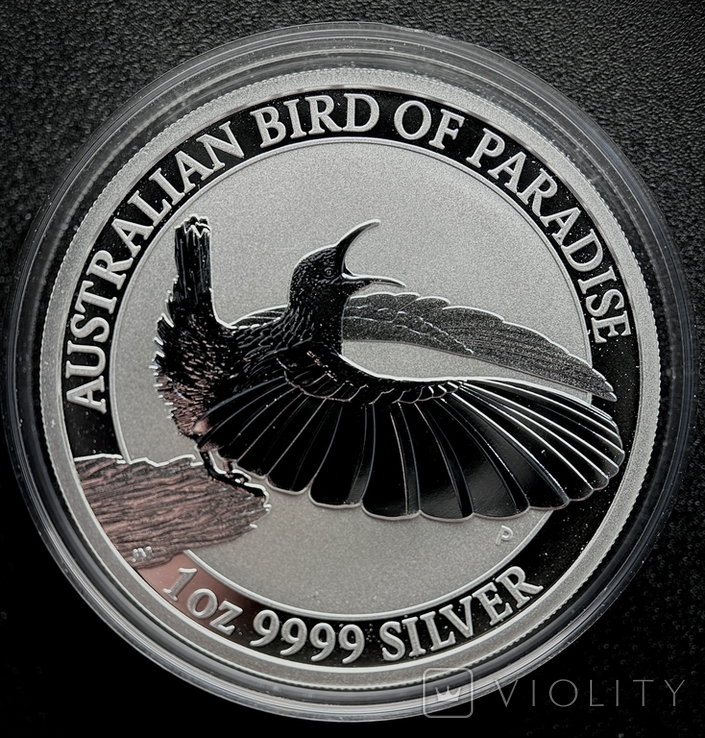 Монета Райський Птах Австралія 1 Долар 2018, 1 унція срібло 999, фото №2