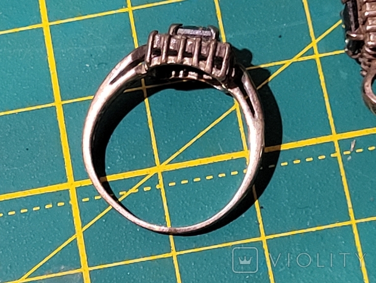 Серьги +кольцо серебро 925 с камнями., фото №8