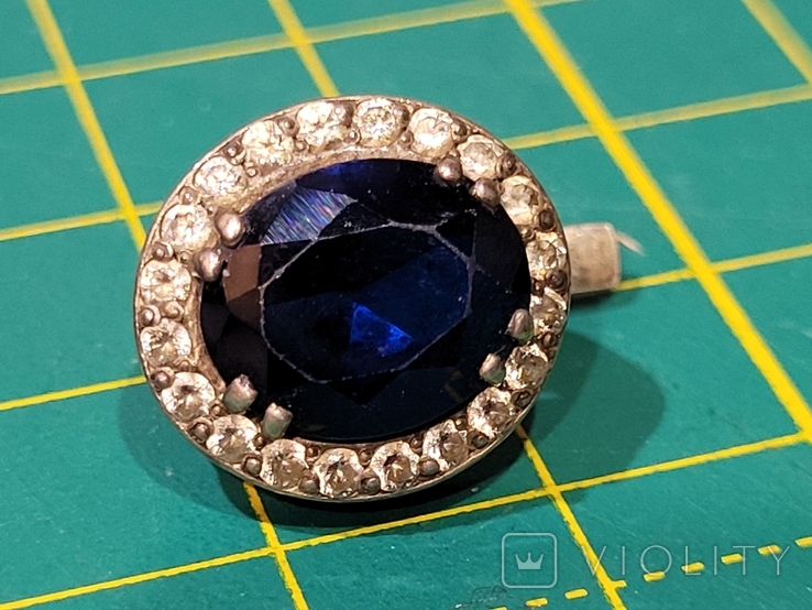 Серьга + кольцо серебро 925 с камнями., фото №7