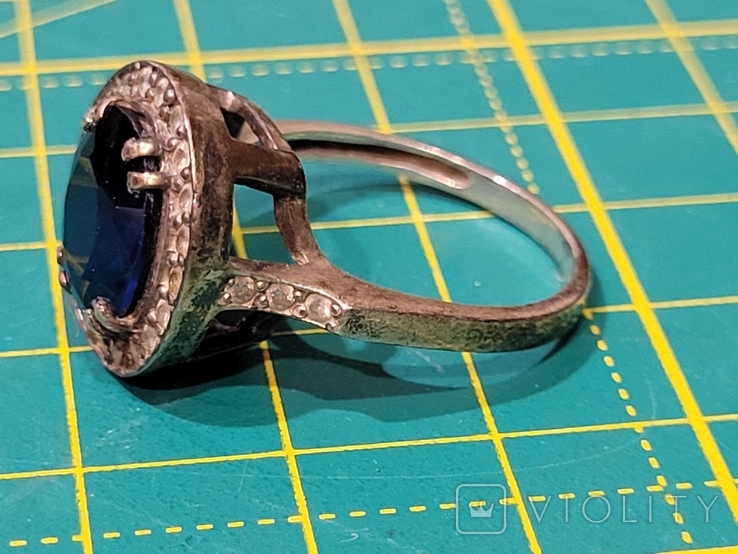 Серьга + кольцо серебро 925 с камнями., фото №8