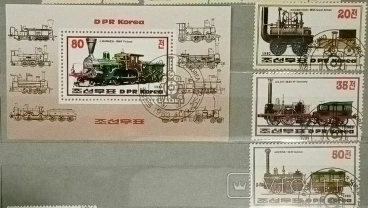 1983 Северная Корея блок (Поезда) Гашеный 3 марки