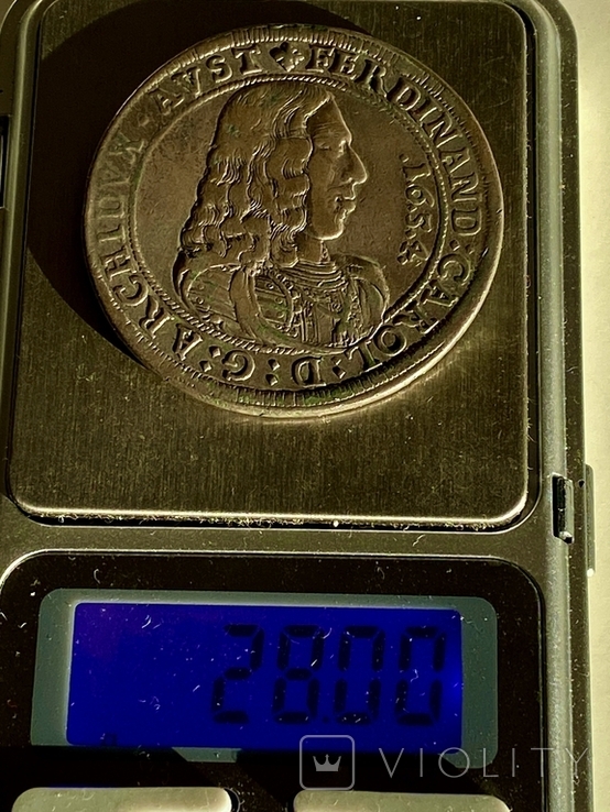 Талер Фердинанд Карл 1654 монетний двір Халл, фото №7