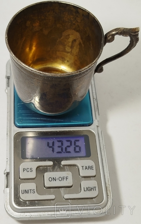Чашка кофейная Серебро 900 Позолота 43.26 грамма, фото №10