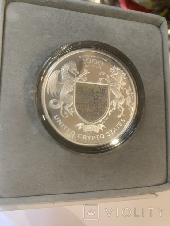 Монета Свобода України Liberty Ukraine, срібло United Crypto States 1000 Satoshi 2024, фото №4